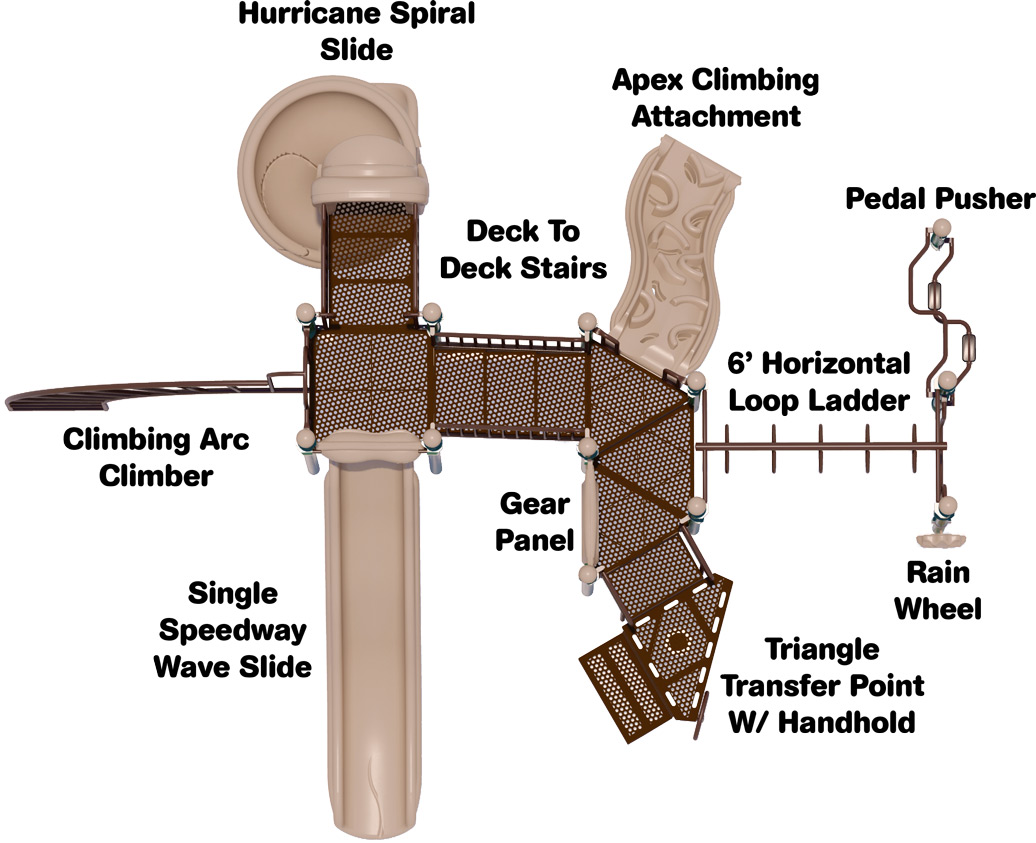 Graceland Play Structure - Top View - Natural Colors | All People Can Play