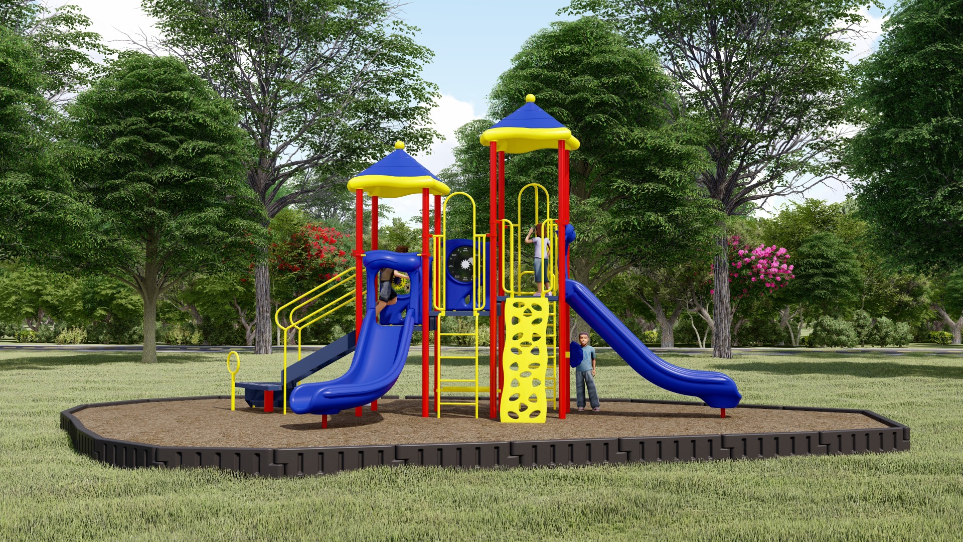 Head of the Class Bundled Playground | Engineered Wood Fiber | Front View