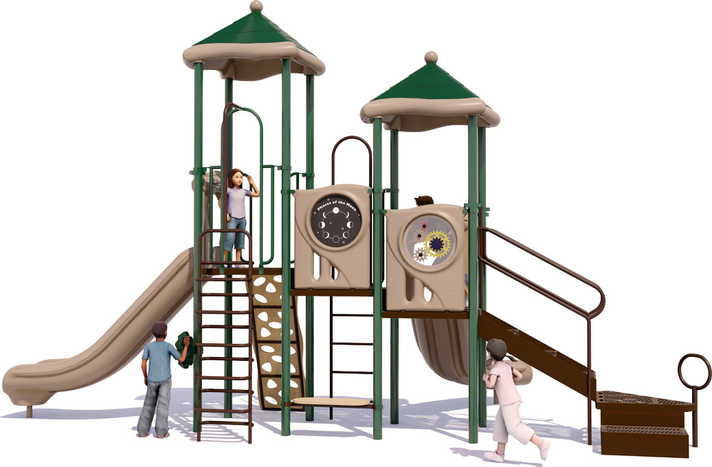 Head of the Class Play Structure | Natural Colors | Rear View