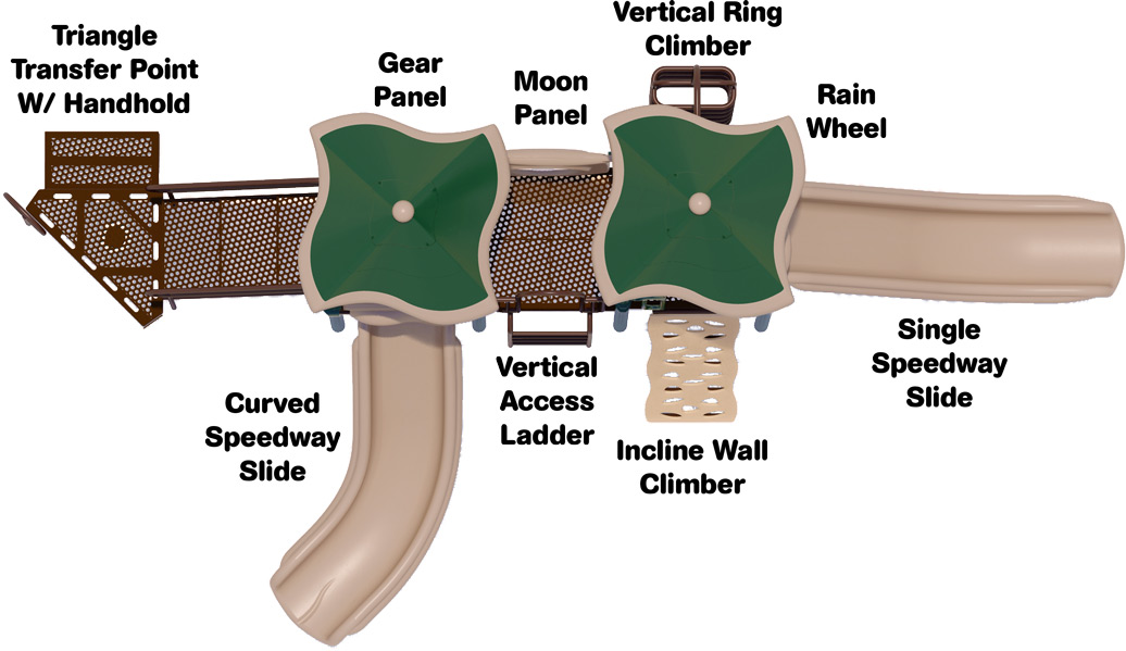 Head of the Class Play Structure | Natural Colors | Top View