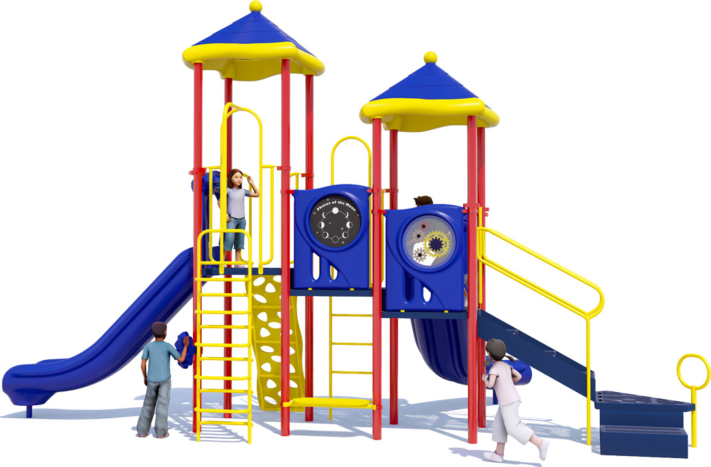 Head of the Class Play Structure | Primary Colors | Rear View