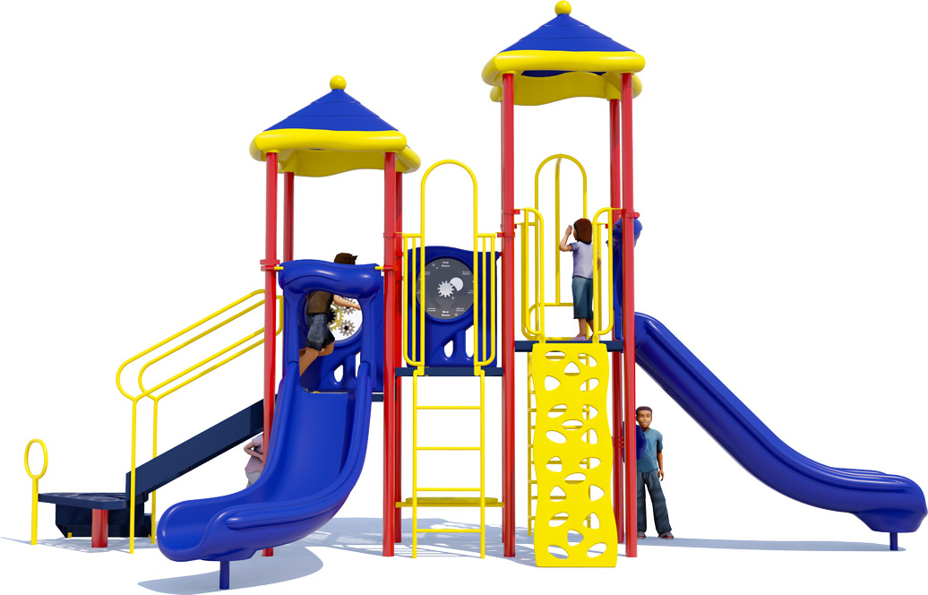 Head of the Class Play Structure | Primary Colors | Front View