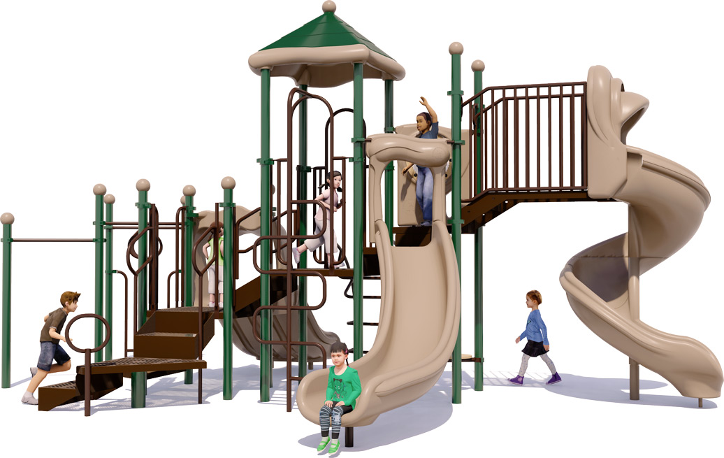 School Zone Play Structure | Natural Colors | Rear View