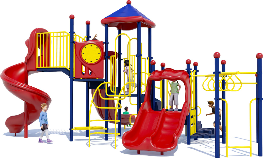 School Zone Play Structure | Primary Colors | Front View