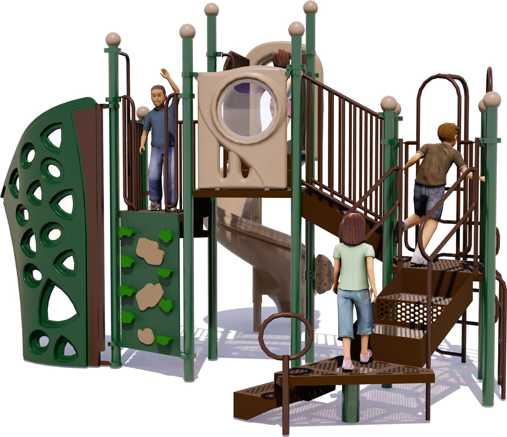 Celestial Castle Play Structure | Natural Colors | Rear View