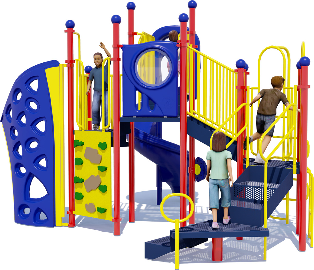 Celestial Castle Play Structure | Primary Colors | Rear View