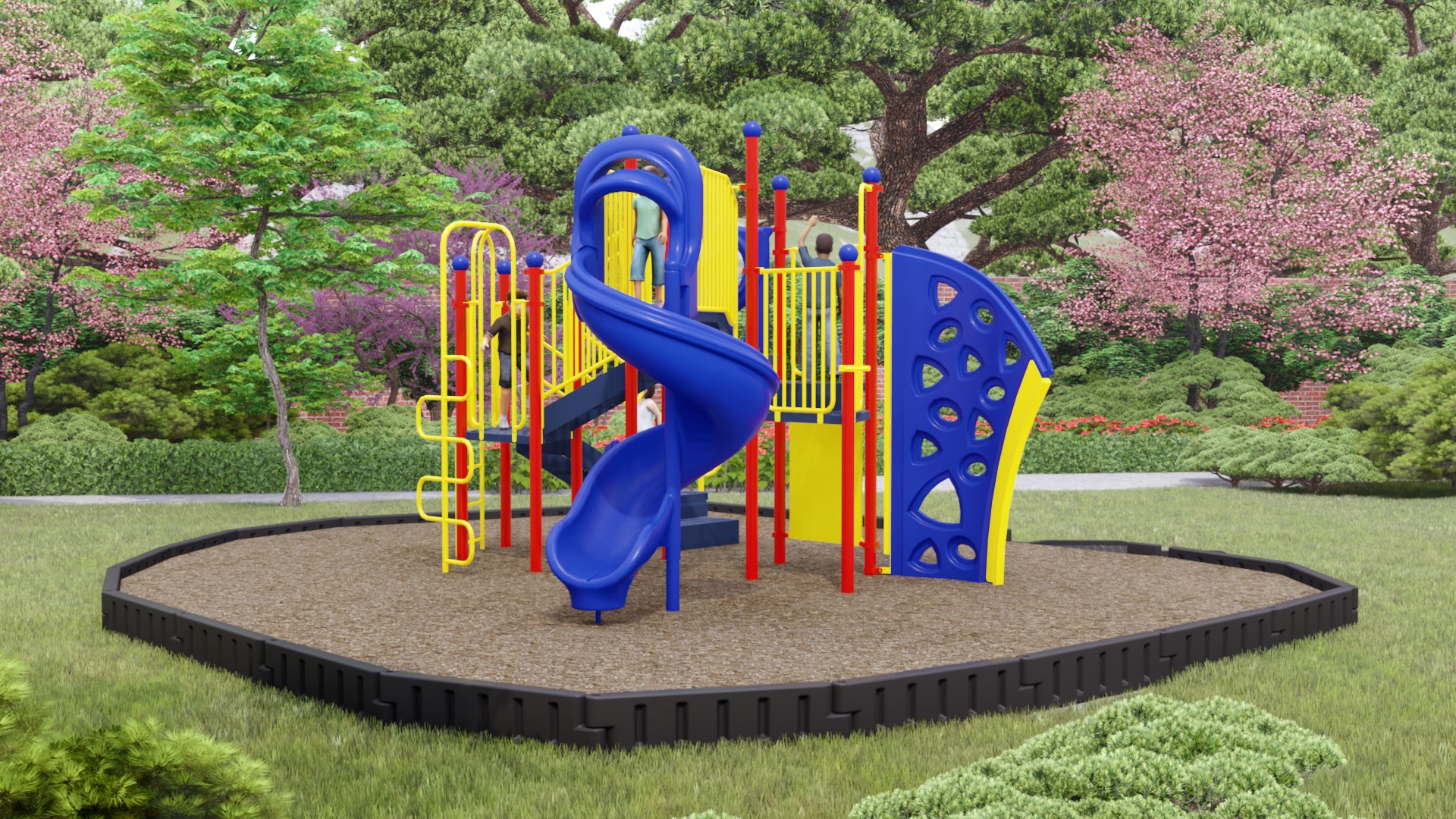 Celestial Castle Bundled Playground | Engineered Wood Fiber | Front View