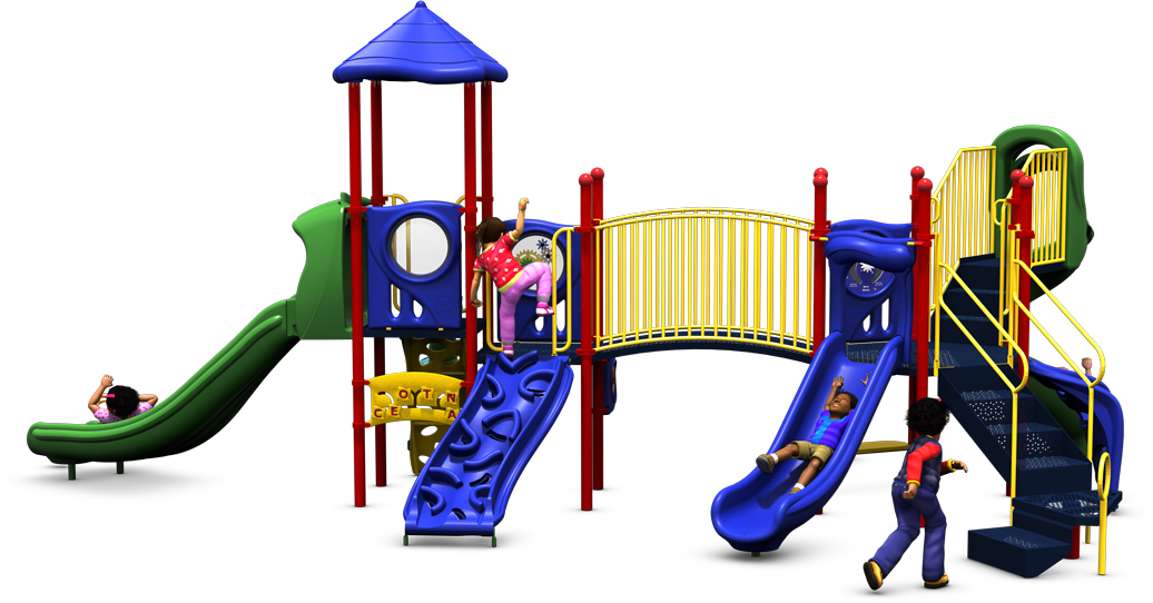 London Bridge Commercial Playground | Rear View | Playful Color Scheme