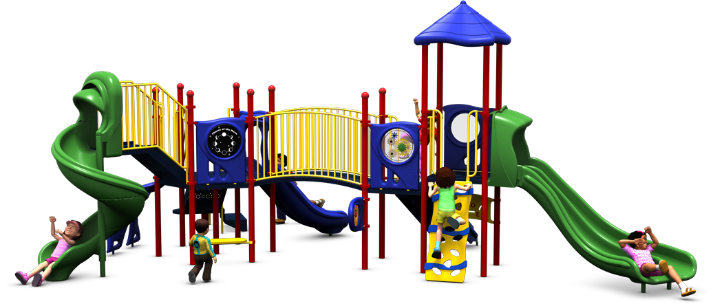 London Bridge Commercial Playground | Front View | Playful Color Scheme