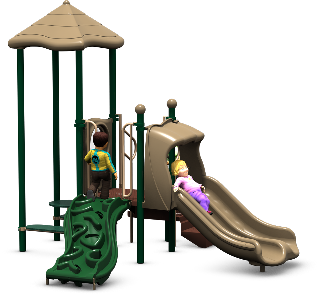 Up and Over Playground Equipment | Natural Colors | Front View