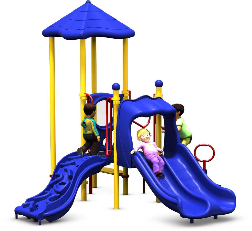 Up and Over Playground Equipment | Primary Colors | Front View