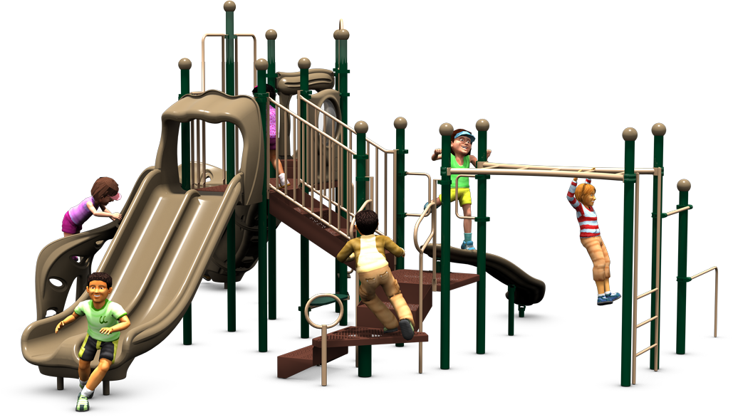 Wiggle Worm Playground - Natural Colors - Rear View