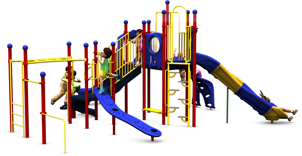 Wiggle Worm Playground - Primary Colors - Back View