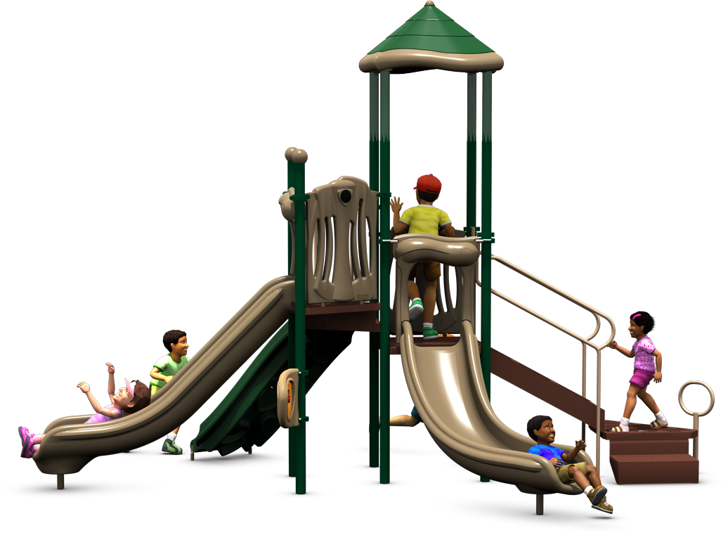 Tallville Commercial Playground | Natural Colors | Front View