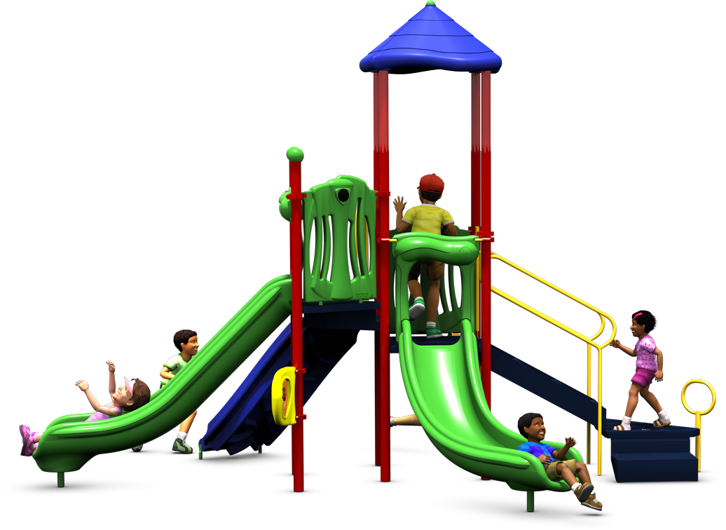 Tallville Commercial Playground | Playful Colors | Front View