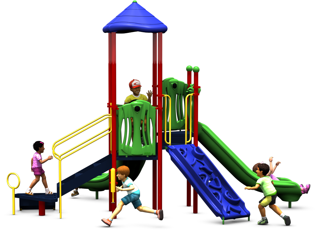 Tallville Commercial Playground | Playful Colors | Rear View