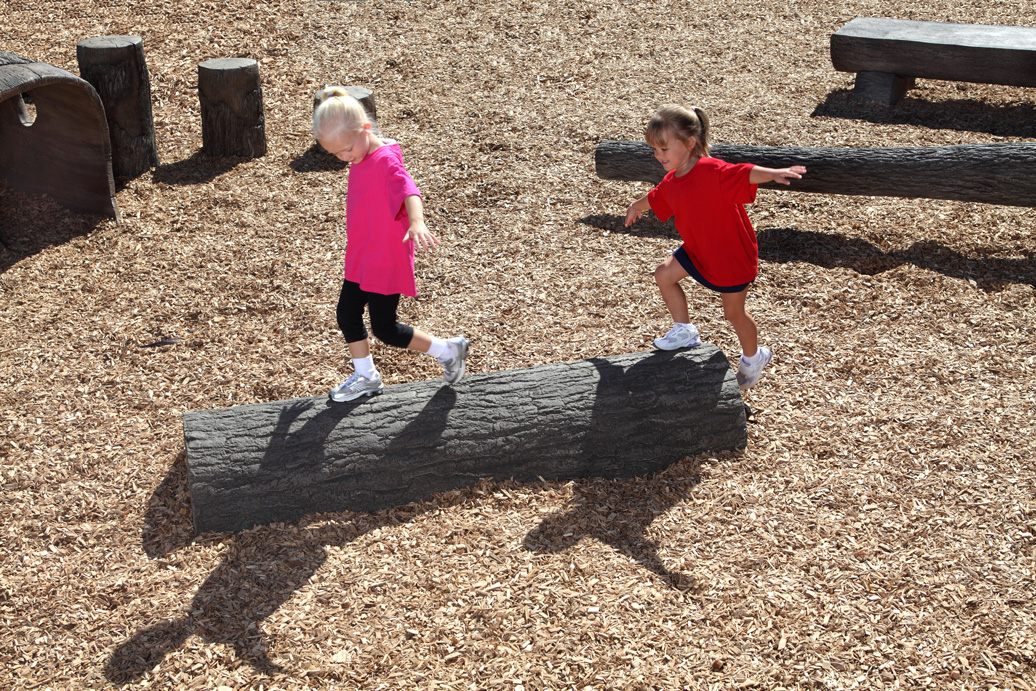 4' half log balance beam - commercial playground equipment