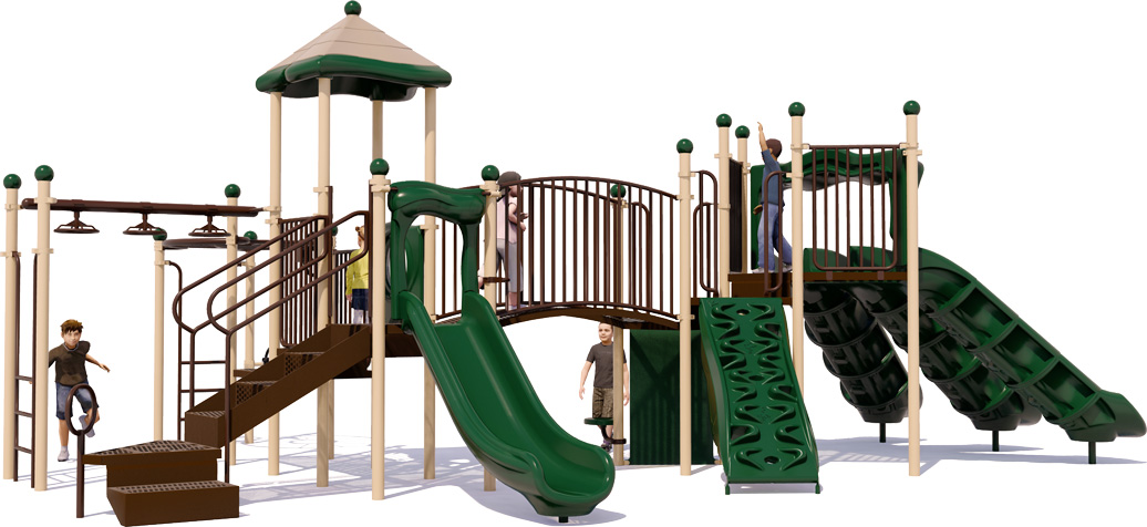 Main Event Playground Equipment | Natural Colors | Rear