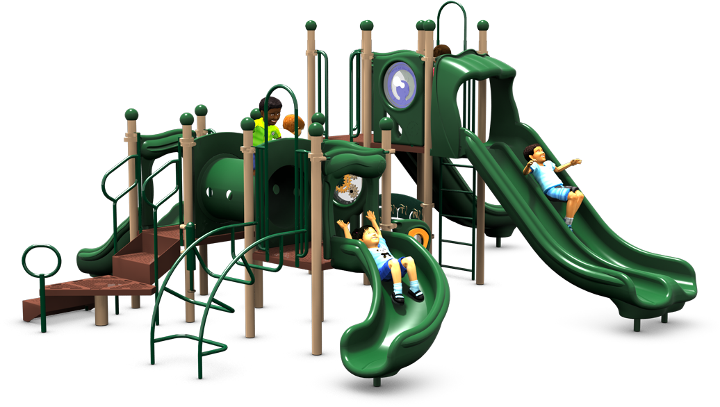 Dilly Dally Playground Structure - Back View - Natural | All People Can Play