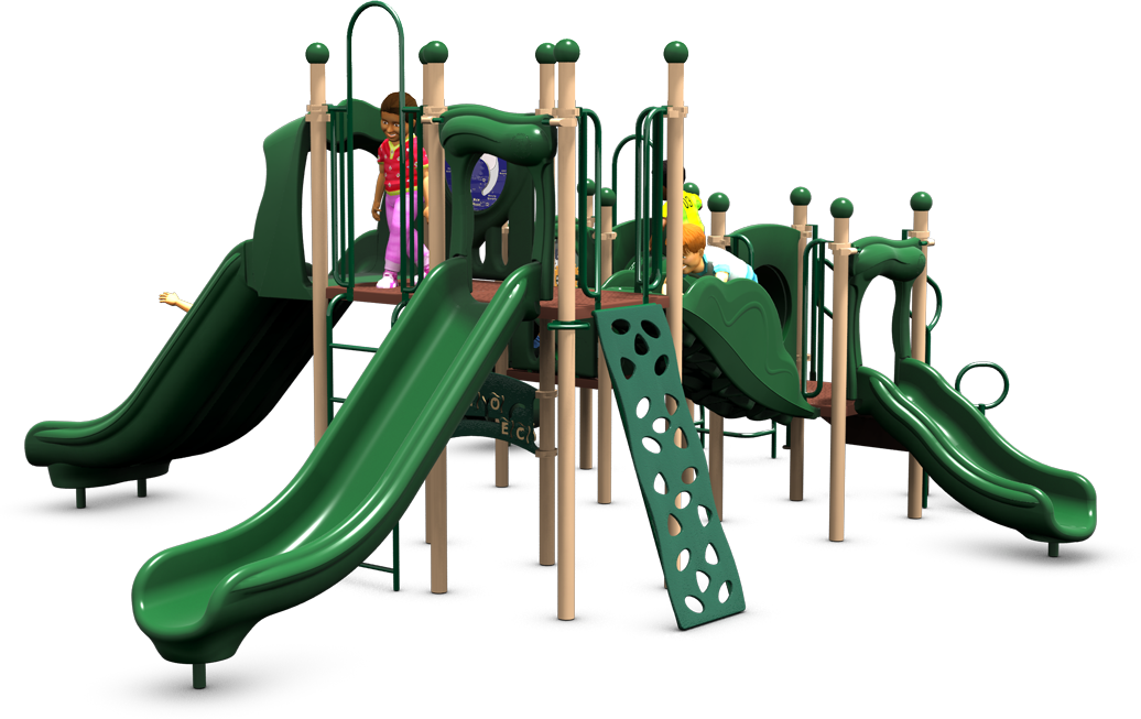 Dilly Dally Playground Structure - Front View - Natural | All People Can Play
