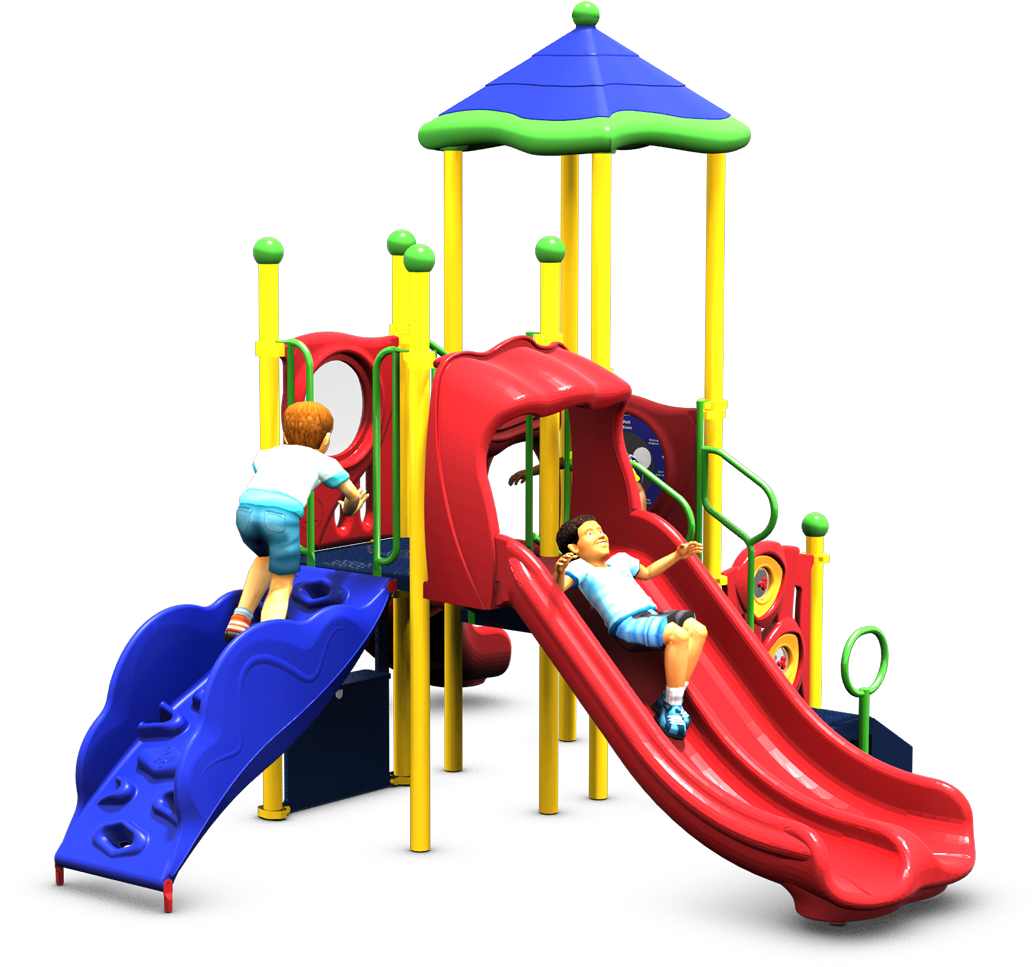 Tahiti Terrace Playground Equipment - Front View - Playful Colors
