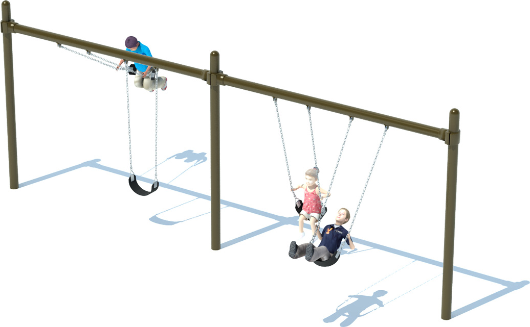 2 Bay Single Post Swing Set | All People Can Play