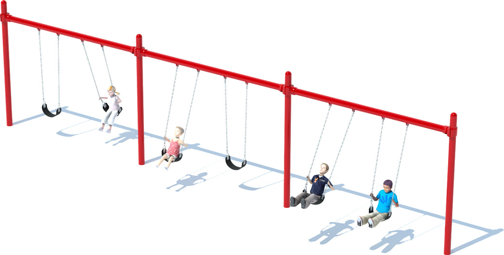 3 Bay Single Post Swing Set Frame | All People Can Play