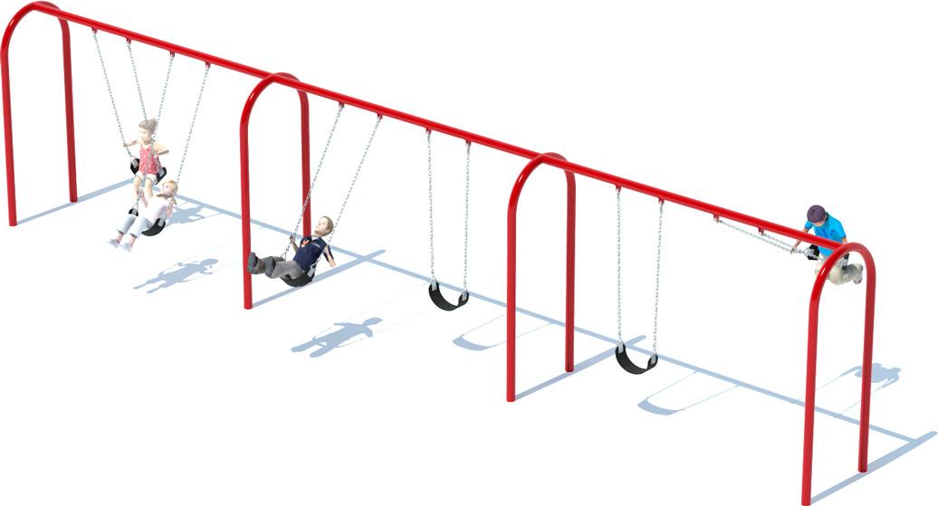 3 Bay Arch Swing Set | Commercial Playground Swings | All People Can Play