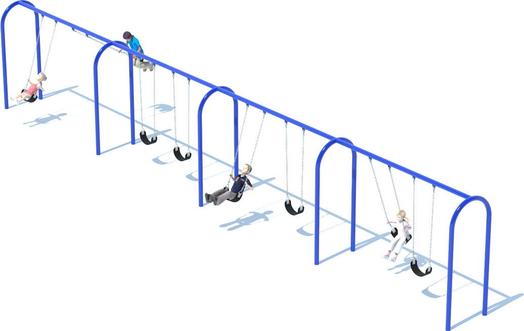 4 Bay Arch Swing Frame | Swing Sets | All People Can Play - Commercial Playground Equipment
