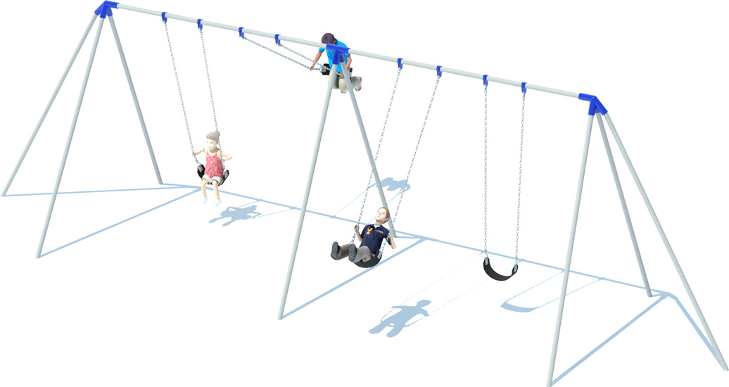 2 Bay 10' Tri-pod Swing Set | Swing Sets | All People Can Play
