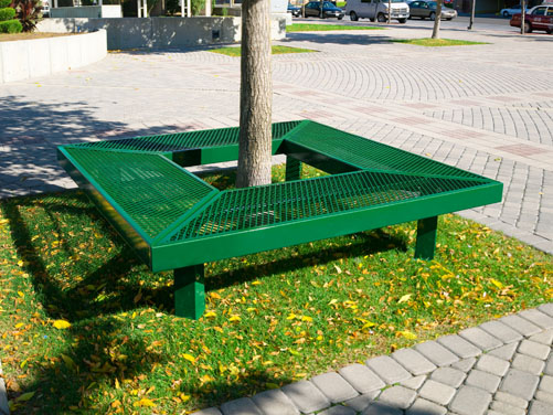 Geometric Mall Bench