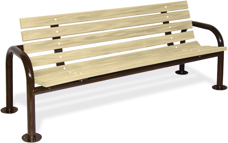 Double Post Contour Wood Bench