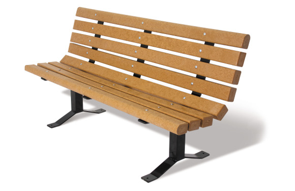 Bollard-Style Bench w/ Back - Site Furnishings - All People Can Play