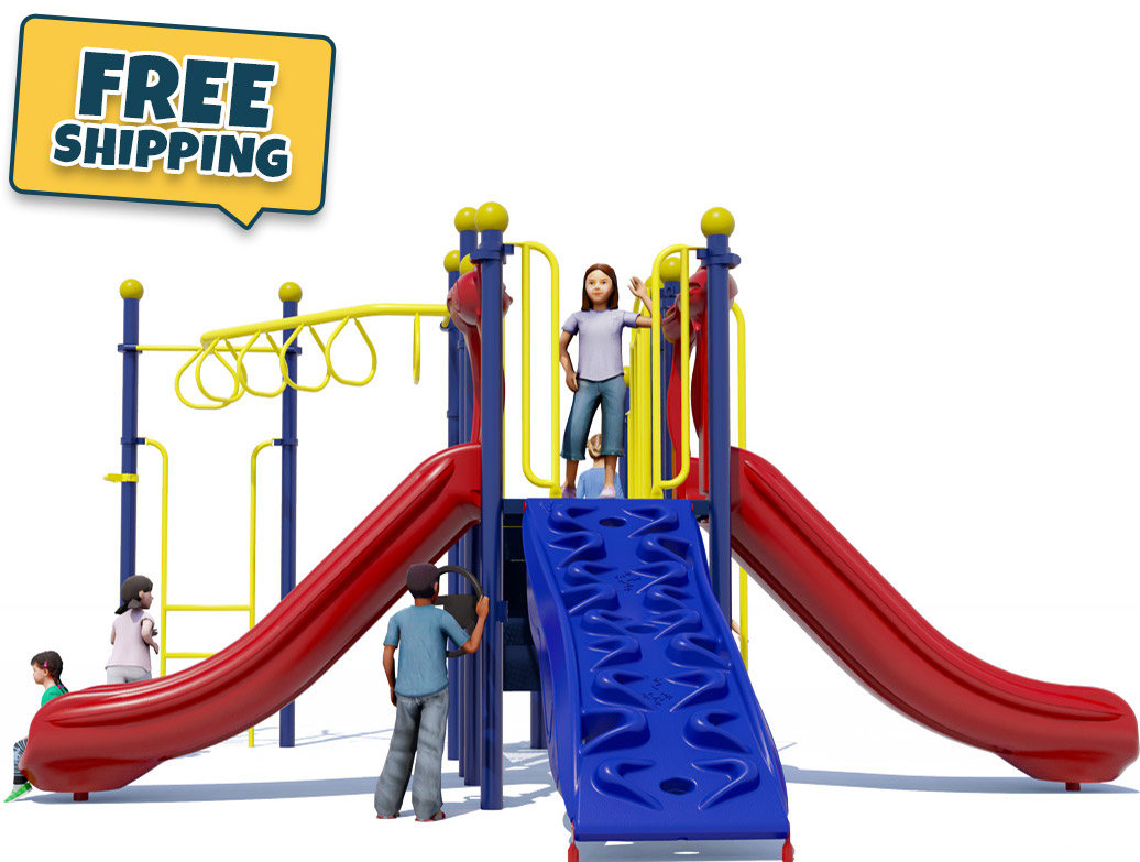 Curiosity Corner Play Structure | Primary Colors | Front View