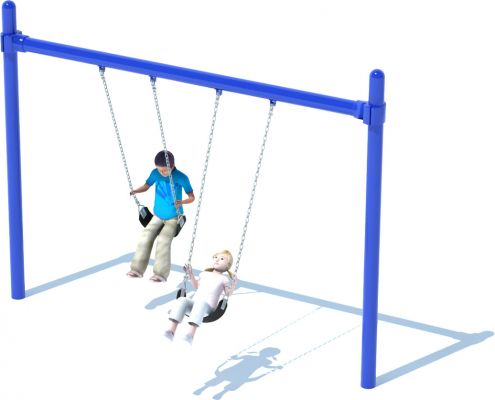 1 Bay Single Post Swing Frame | Swing Sets | All People Can Play