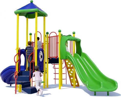 Happy Madison Play Structure - Front View - Playful Color Scheme