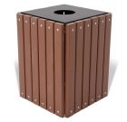 32 GALLON SQUARE RECYCLED TRASH RECEPTACLE WITH LID AND LINER