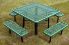 46" Square Expanded Metal Picnic Table-Portable
