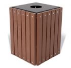 32 GALLON SQUARE RECYCLED TRASH RECEPTACLE WITH LID AND LINER