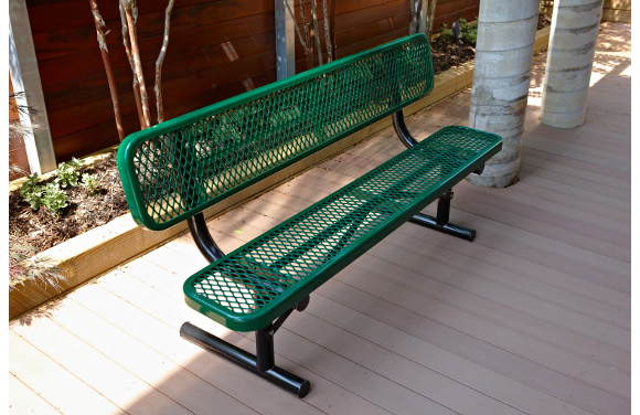 Site Furnishings - Expanded Metal Bench with back - Commercial Playground Equipment