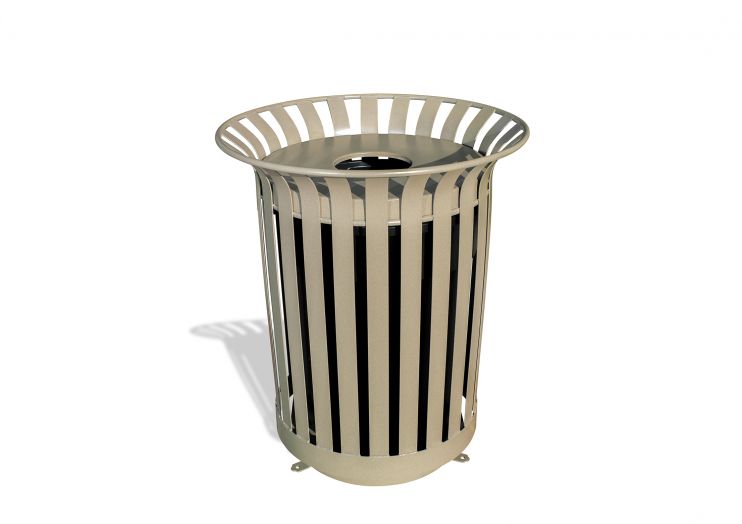 Lexington Trash Receptacle w/Flat Top Lid