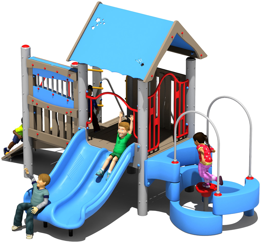 dugout - commercial playground equipment - 3d view,dugout - commercial playground equipment - top view