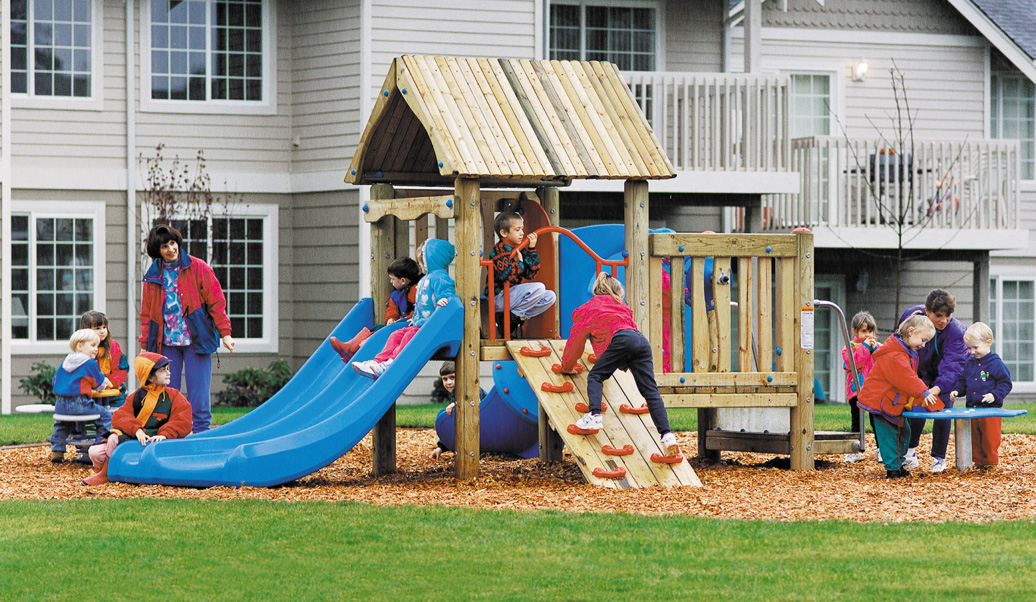 Bungalow Recycled Material Commercial Playground - lifestyle