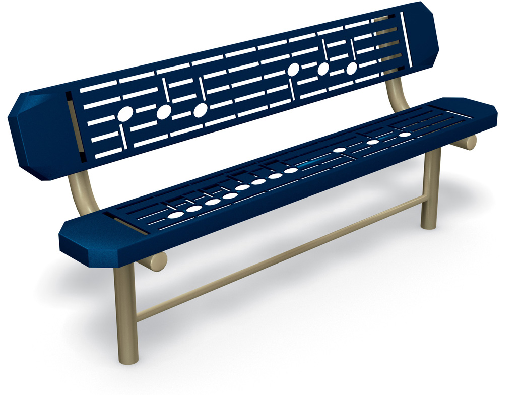 music bench - outdoor playground commercial equipment - bench seating