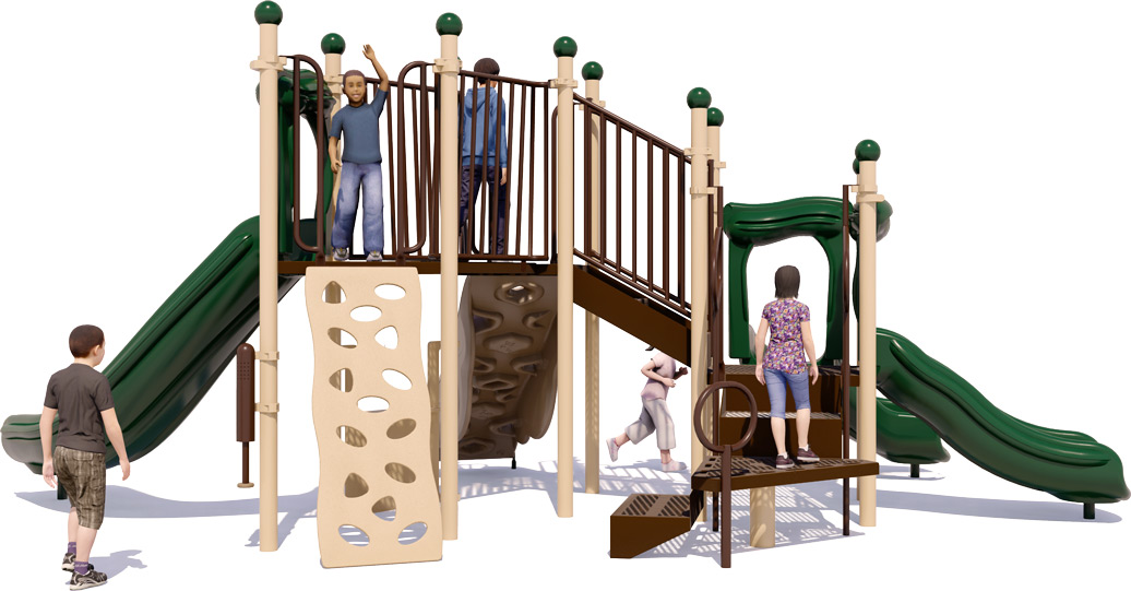 Freeze Tag Play Structure - Rear View - Natural Colors | All People Can Play