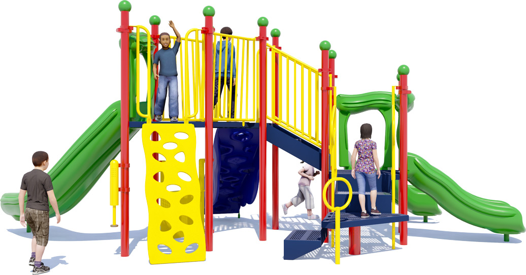 Freeze Tag Play Structure - Rear View - Playful Colors | All People Can Play