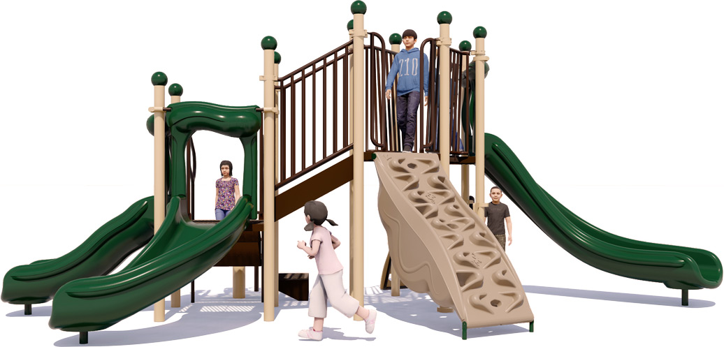 Freeze Tag Play Structure - Front View - Natural Colors | All People Can Play