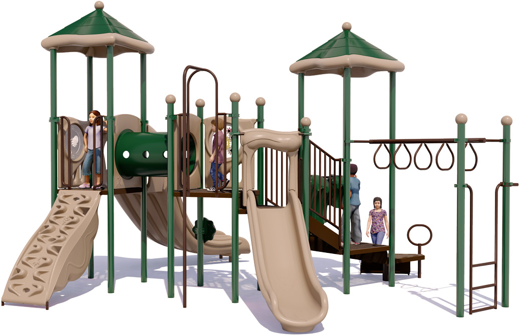 Jack n Jill Play Structure | Rear View | Natural Color Scheme