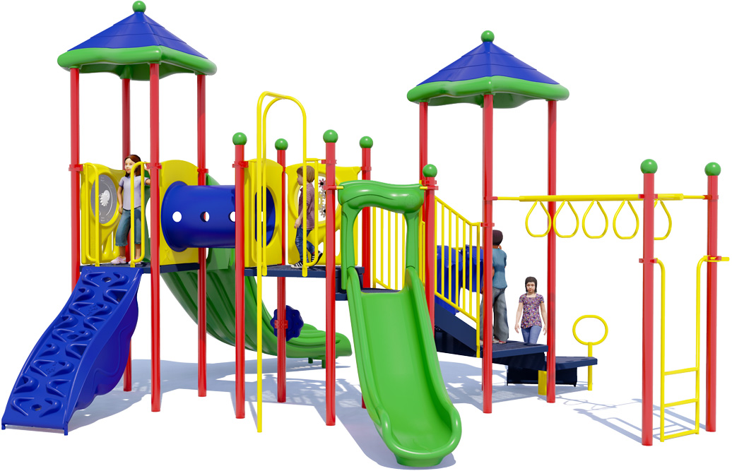 Jack n Jill Play Structure | Rear View | Playful Color Scheme
