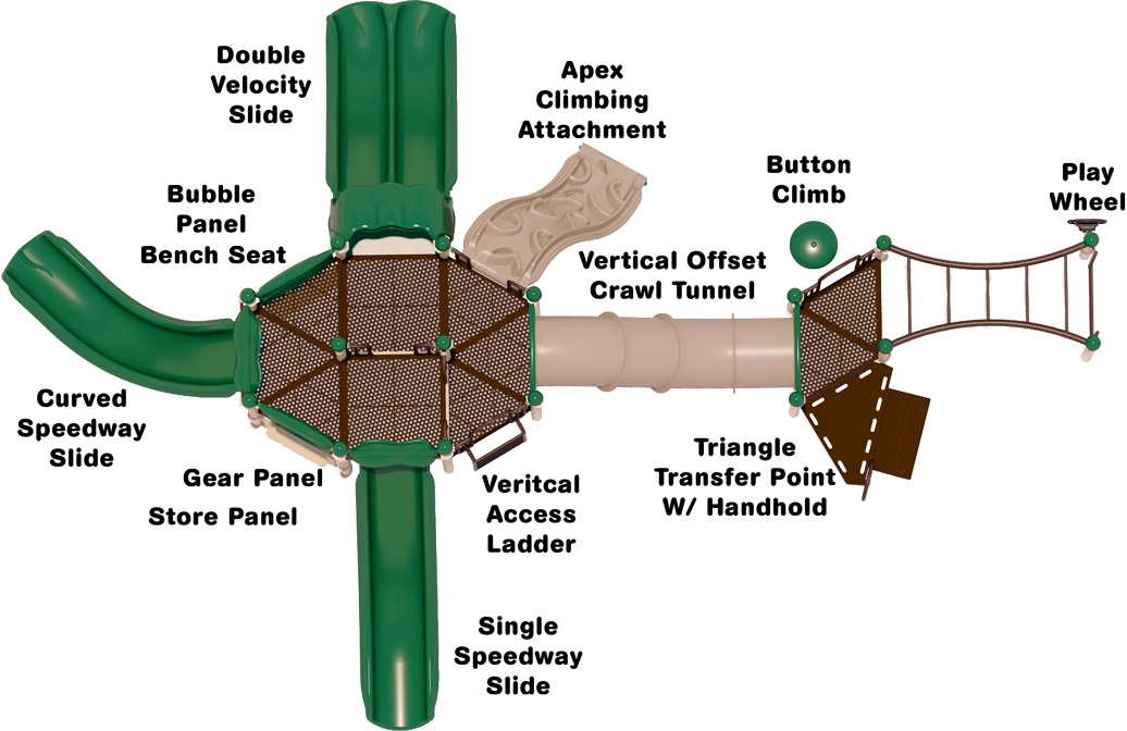 Fun Factory Playground | Natural Colors | Top View